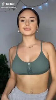 Beautiful Leslie Contreras in Sexy Grey Crop Top sexyfilter.