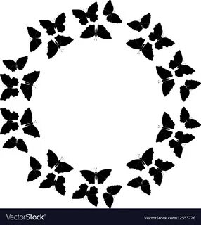 Butterflies frame circular pattern border Vector Image