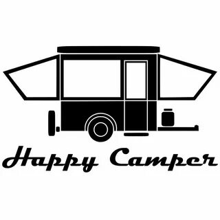 Happy Popup Camper without Windows - Black from Mak'n Decals