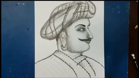 Tipu Sultan Drawing step by step - YouTube