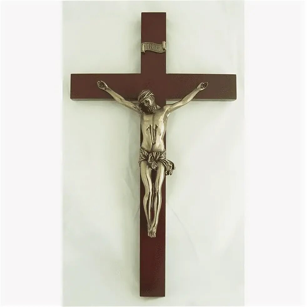 Wall Crucifix with Bronzed Corpus on Wood Wall Cross by Vero