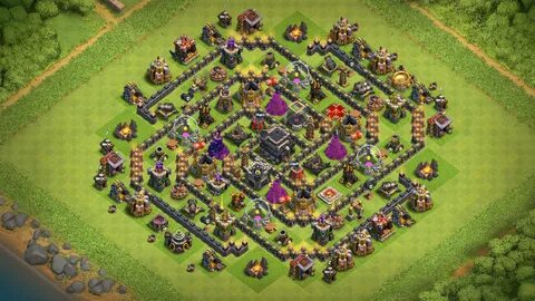 TH9 Home Base Layout with Base Copy Link - Base of Clans