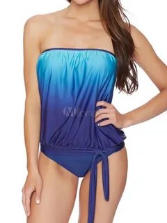 Купить за $19.99 - Two Piece Swimsuit Ombre Strapless Front 