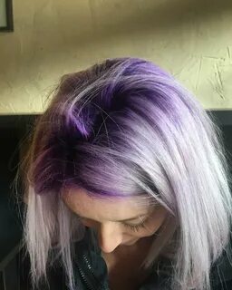 Purple roots! Blonde hair with roots, Hair color purple, Sho