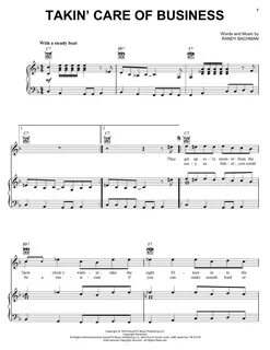 Takin' Care Of Business Sheet Music Bachman-Turner Overdrive