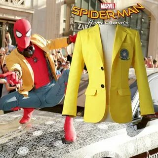 Человек паук Homecoming Питер Паркер желтая куртка костюм на