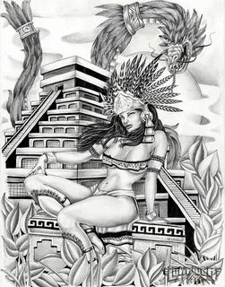 Aztec Lowrider Arte Drawing Mexican art, Aztec art, Chicano 