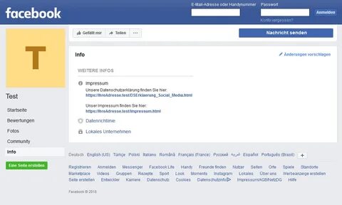 Datenschutzerklärung bei Facebook einbinden - datenschutz no