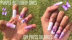 View 11 Purple Acrylic Butterfly Nails - Umu Wallpaper