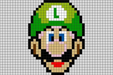 pixel art luigi Pixel art, Luigi, Pixel crochet