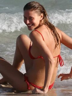 OLGA KENT in Tiny Red Bikini at a Beach in Miami - HawtCeleb