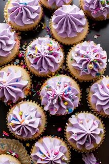 Sprinkle Cupcakes with Purple Buttercream - Sally's Baking A