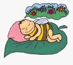 Bee Sleeping Leaf - Dream Clipart Png , Free Transparent Cli
