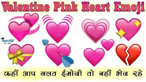 Valentine heart emoji meaning in Hindi Whatsapp Pink heart e