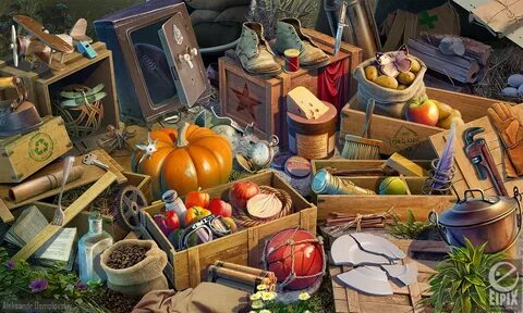 Hidden object scenes on Behance