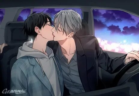 Safebooru - 2boys artist name black hair blazer car interior