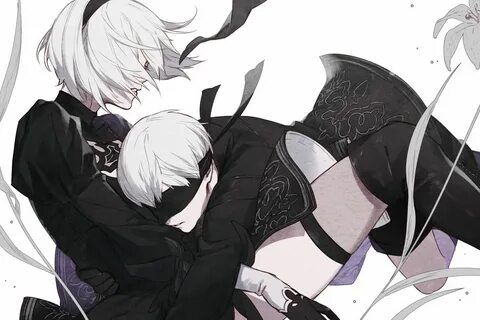 Konachan com - 237116 blindfold boots dress gloves gray hair