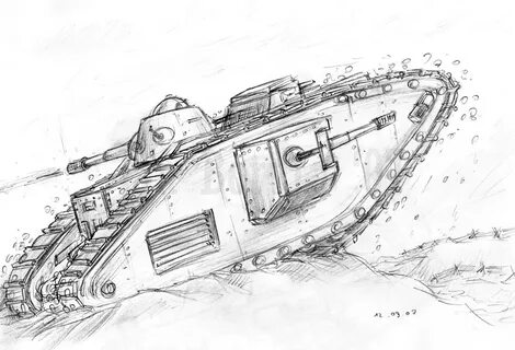 Mk.V-e Heavy Tank by JanBoruta on DeviantArt Tank drawing, W