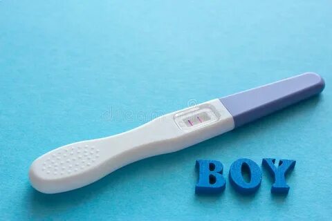 Слово мальчика, положительный тест на беременность Стоковое 