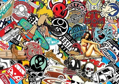 50Pcs Cool Surf Stickers Bomb Vinyl Waterproof Luggage Surfb