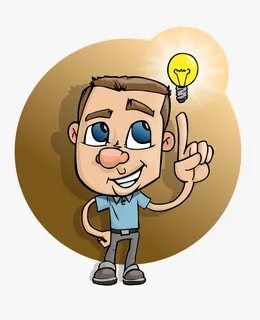 Boy Smart Idea Light Bulb Smiling Casual - Think Clipart Png