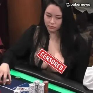 Sashimi wore a body suit which revealed fake breasts during a live poker st...