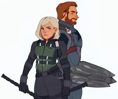 Beautiful Black Widow and Captain America art! (Made by Lyn 