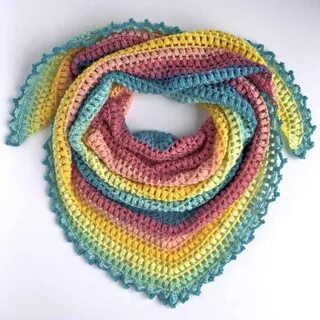 Spring Me Forward Triangle Scarf Free Crochet Pattern