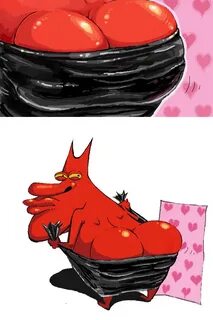 Xbooru - 1boy ass cow and chicken demon heart horns huge ass