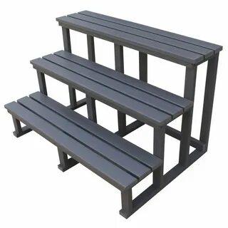 Three tier swim spa steps - Grey Swim spa, Wooden pallet fur