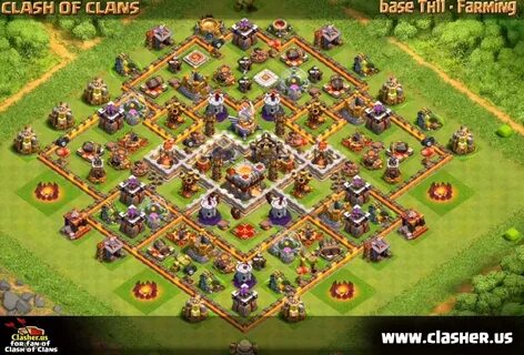 Town Hall 11 - FARMING Base Map #2 - Clash of Clans Clasher.