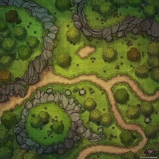Forest Path Battle Map for Dungeons & Dragons and Pathfinder