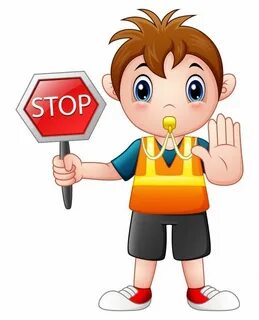 Vector Illustration Of Cartoon Boy Holding A Stop Sign Anima