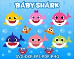 Baby Shark SVG clipart Family Shark SVG eps dxf pdf vector E