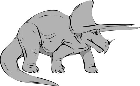 Monochrome - T Rex Triceratops Clipart Dinosaurs - Png Downl
