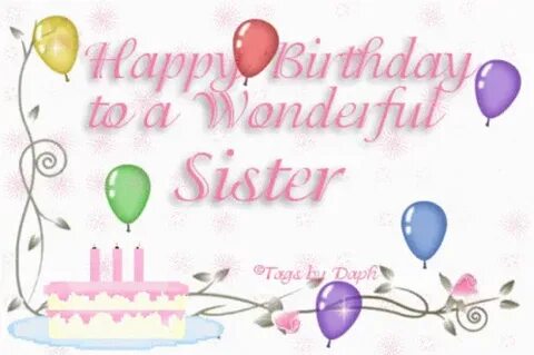 Sister Happy Birthday GIF - Sister Happy Birthday Balloons -