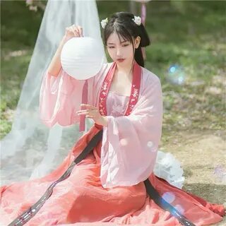Light Pink Female Chinese Hanfu Size M Costume For Rent Rent