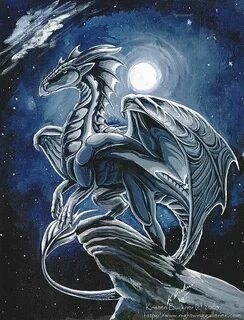 Dragon's Moon 11x14 Matted Art Print Etsy Dragon moon, Drago