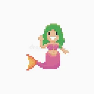 Pixel art mermaid. stock vector. Illustration of pixelart - 