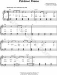 Jason Paige "Pokémon Theme" Sheet Music in D Minor (transpos