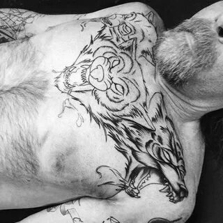 Awesome Guys Cerberus Tattoo On Upper Chest #Tattoosformen T