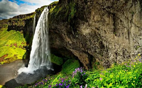 Водопад в горах (69 фото)