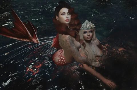 обои : женщины, хвост, воды, Татуировка, Подводный, Мифологи