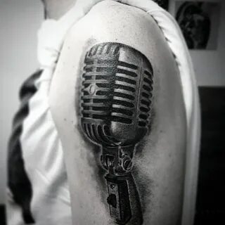 90 Microphone Tattoo Designs For Men - Manly Vocal Ink Micro