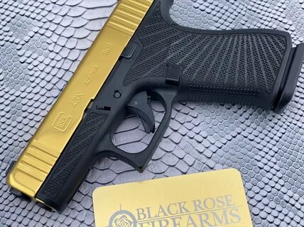 Black Rose Firearms Glock 43X Polished Gold Starburst Stippl