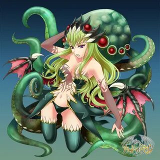 Safebooru - 1girl cthulhu cthulhu mythos green hair long hai