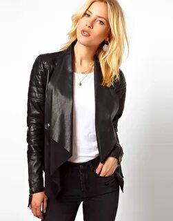 Leather Waterfall Jacket at ASOS Waterfall leather jacket, L