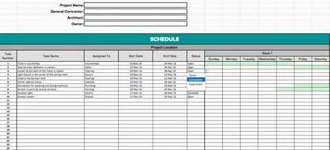 Construction Schedule Template Excel Free Download - Latter 