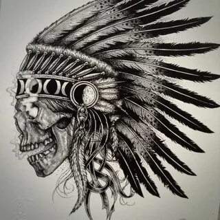 Loading... Indian skull tattoos, Headdress tattoo, Native am