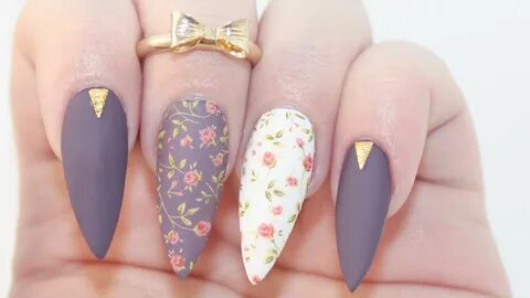 HOW TO: Matte Dark Floral Acrylic Nails Remove acrylic nails